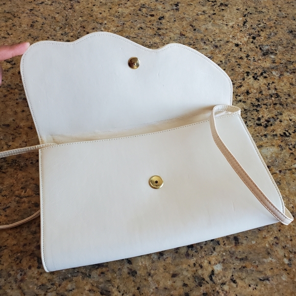 White Genuine Snake Skin and Leather Crossbody Bag Purse - Picture 4 of 13